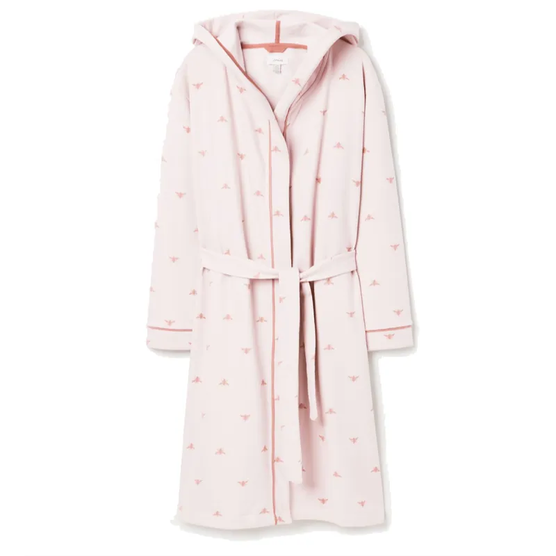 Joules Jonie Printed Jersey Dressing Gown - Pink Bees